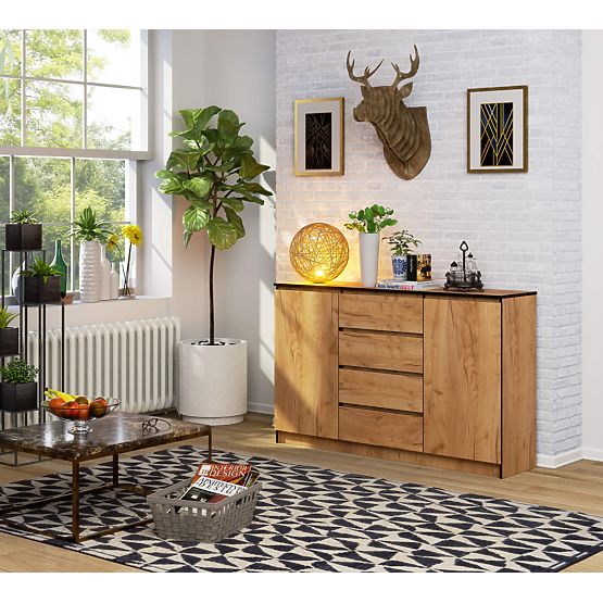 SIDEBOARD K160 2D 4DR CLP PK CRAFT OAK