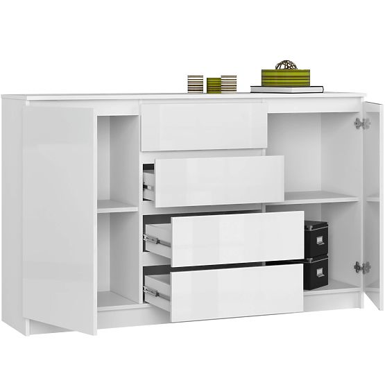 SIDEBOARD K160 2D 4DR CLP PK WHITE GLOSS