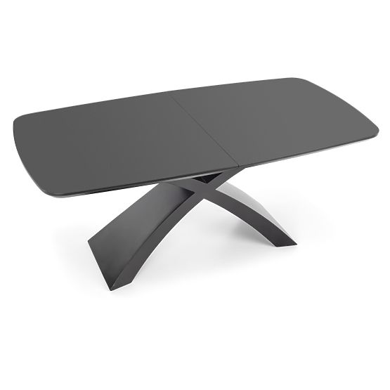 SILVESTRO Extendable Table Top - Dark Gray, Legs - Black