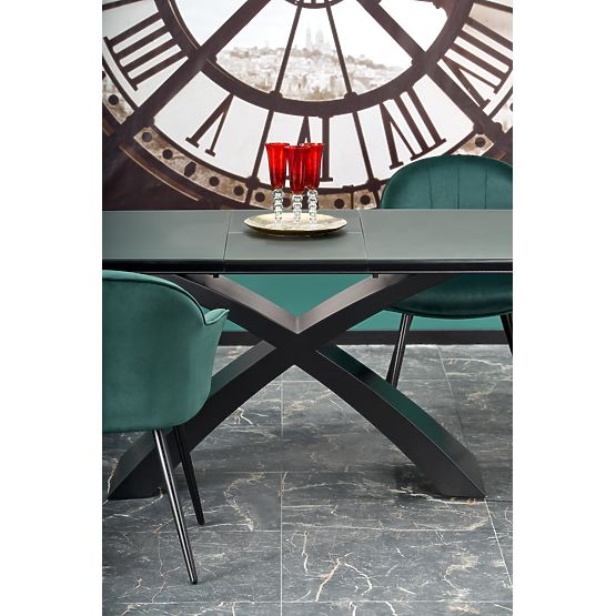 SILVESTRO Extendable Table Top - Dark Gray, Legs - Black