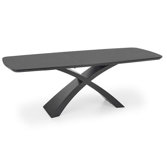 SILVESTRO Extendable Table Top - Dark Gray, Legs - Black