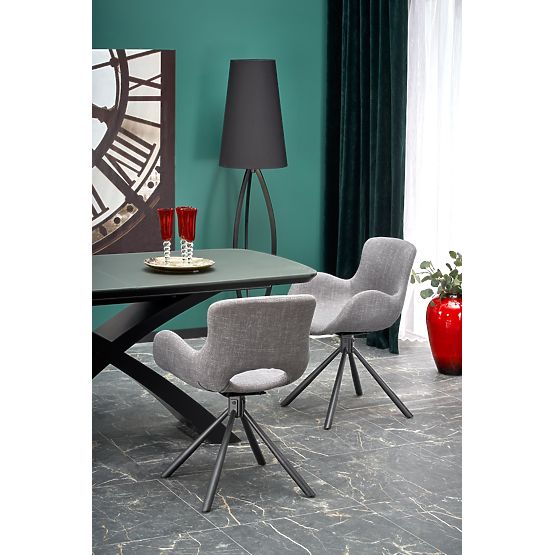 SILVESTRO Extendable Table Top - Dark Gray, Legs - Black