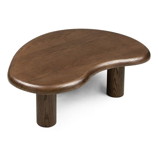 Sirocco Table Set, Dark Oak, Rounded Shapes