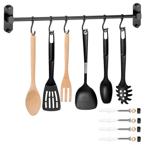 SIVAS Black Kitchen and Bathroom Rail