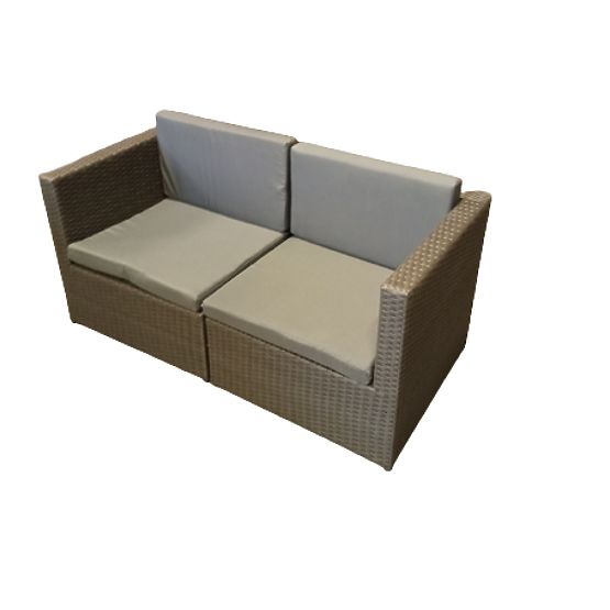 Small Terrace Set from Technorattan (Sofa + Table) TINTO Grey