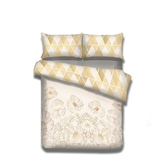SNUGGY Yellow Bedding with Floral Motif 155x220*2+80x80*2 AmeliaHome