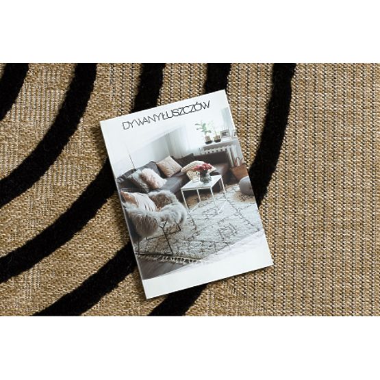 SPARK 0688 Beige/Black Carpet - Geometric, Sisal, Textured