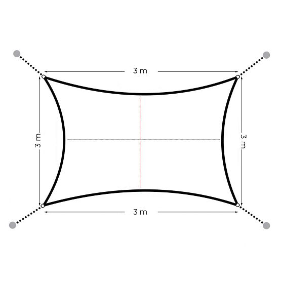 Square Sun Shade Sail 3x3m Waterproof Canopy ModernHome - Gray