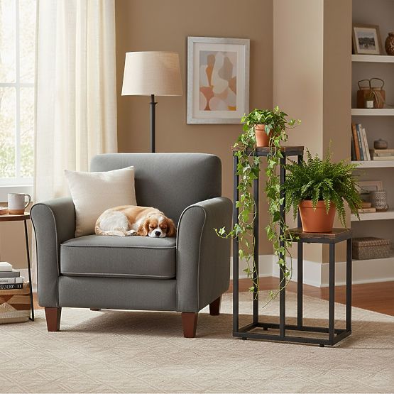 Standing Flower Stand with 2 Shelves Loft ModernHome