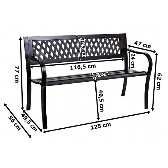 Steel Garden Bench ROMBO