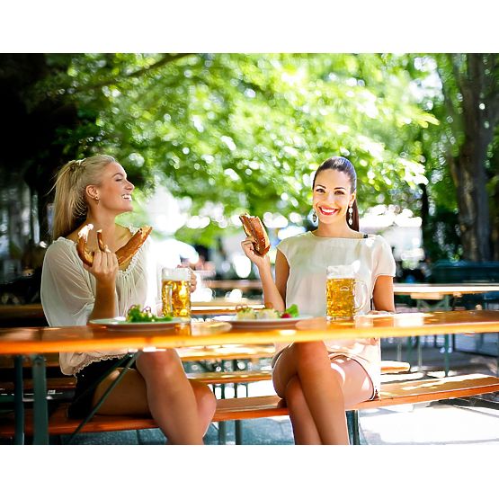 Steel-Wood Set LAGER: Table + 2 Benches 220 cm