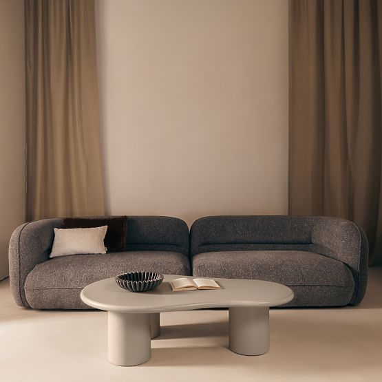 Sucre Coffee Table Dark Beige, Matte, Rounded Shape