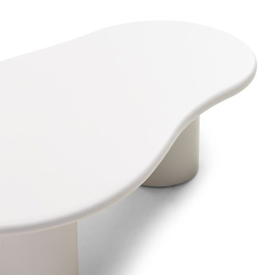 Sucre Coffee Table Grey-Beige, Matte, Rounded Shapes
