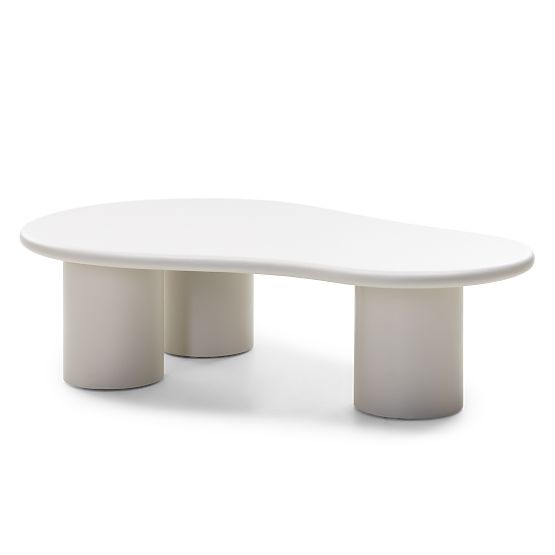Sucre Coffee Table Grey-Beige, Matte, Rounded Shapes