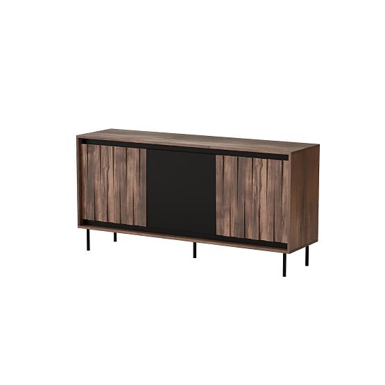 SWING KM-1 Chest of Drawers Walnut/Black, Legs: Black (2p=1pc)