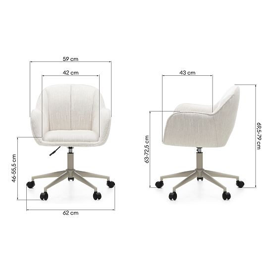 Swivel Chair Almeria, Cream/Beige Legs