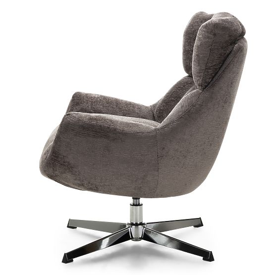 Swivel Chair Bolzano, Brown-Grey/Chrome Legs
