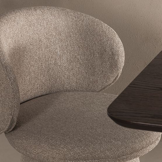 Swivel Chair Chamil Beige-Grey, Rounded