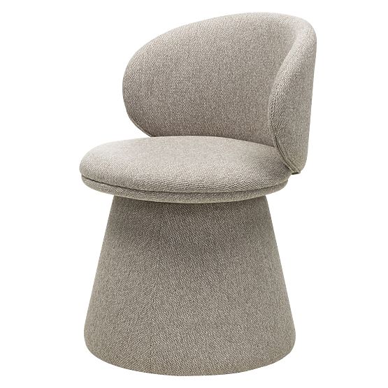 Swivel Chair Chamil Beige-Grey, Rounded