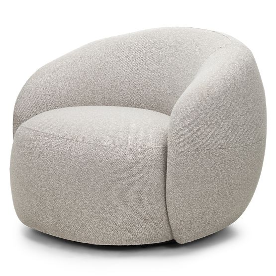 Swivel Chair Nambi Beige-Grey, Rounded Shapes
