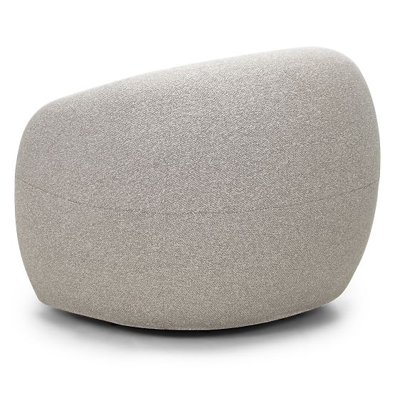 Swivel Chair Nambi Beige-Grey, Rounded Shapes
