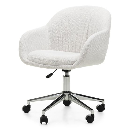 Swivel Chair Oti, Cream/Chrome Legs