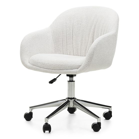 Swivel Chair Oti, Cream/Chrome Legs