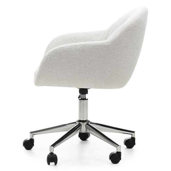 Swivel Chair Oti, Cream/Chrome Legs