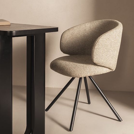 Swivel Chair Pearl Mocha, Black Legs