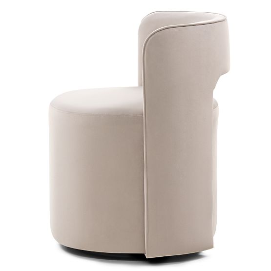 Swivel Chair Raval Beige, Velvet, Rounded
