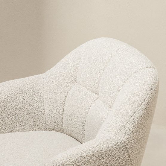 Swivel Chair Santos Beige-Cream/Black Legs