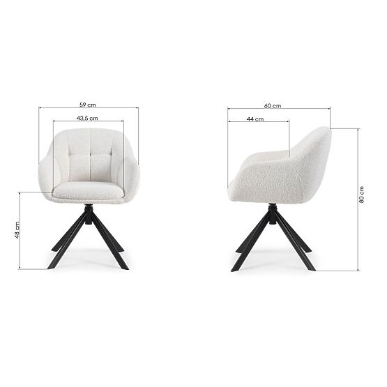 Swivel Chair Santos Beige-Cream/Black Legs