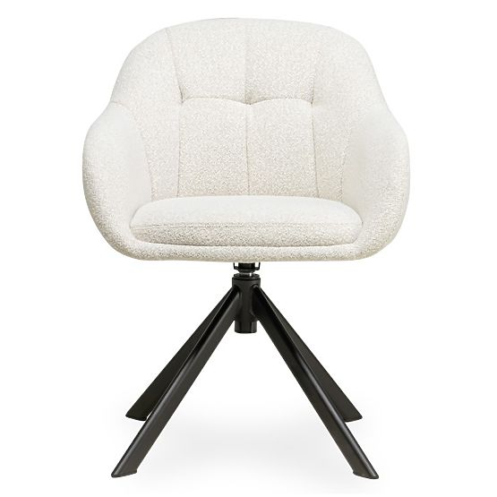 Swivel Chair Santos Beige-Cream/Black Legs