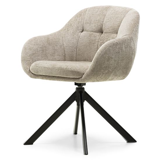 Swivel Chair Santos Light Beige/Black Legs