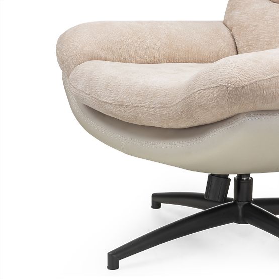 Swivel Chair with Footrest Prima Beige