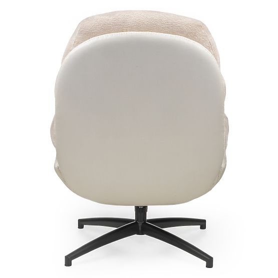 Swivel Chair with Footrest Prima Beige
