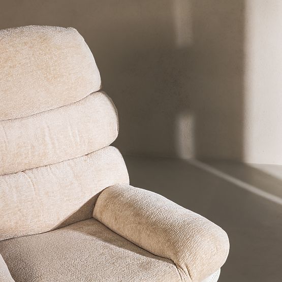 Swivel Chair with Footrest Prima Beige