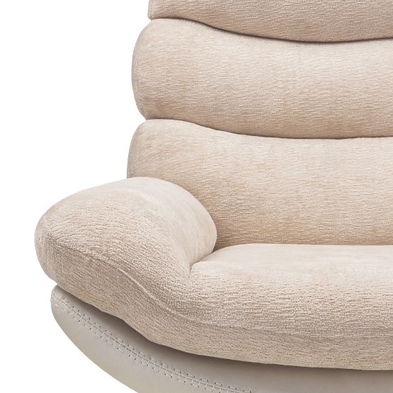 Swivel Chair with Footrest Prima Beige