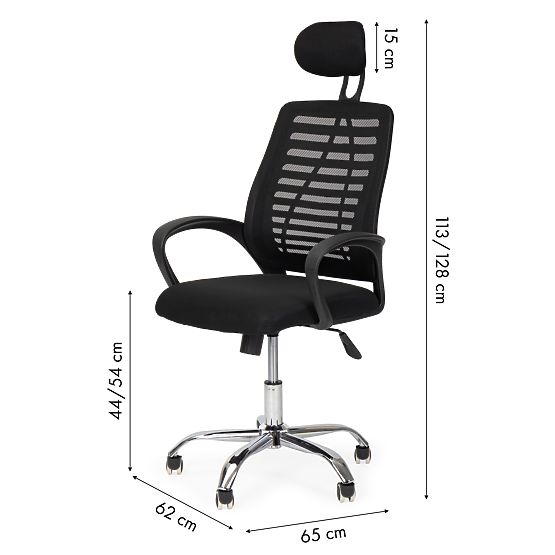 Swivel Office Chair with Headrest and Rocking Function