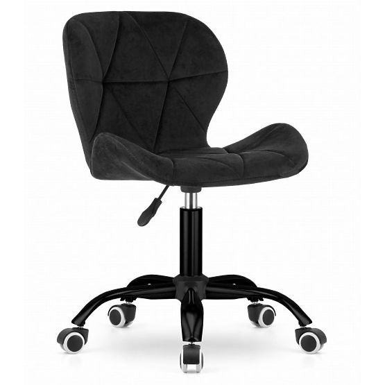 Swivel Office Chair with Wide Backrest Velvet Black