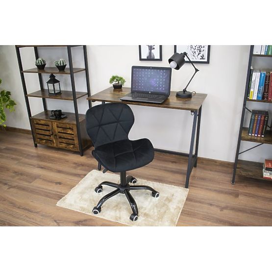 Swivel Office Chair with Wide Backrest Velvet Black