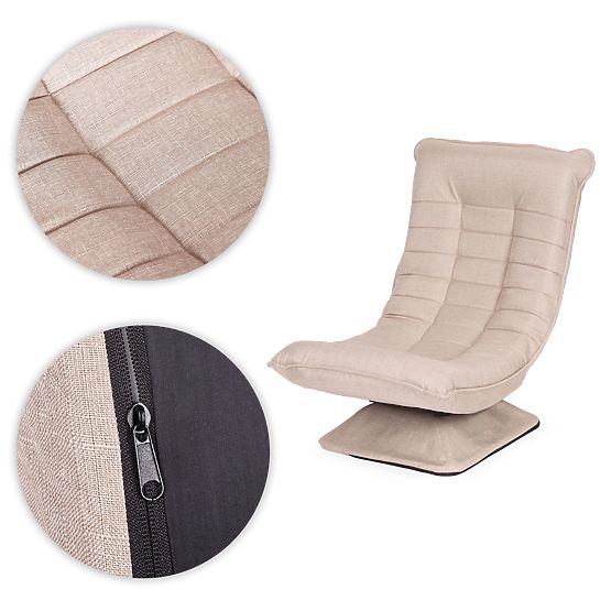 Swivel Reclining Chair with Adjustable Lounger for Living Room Beige ModernHome