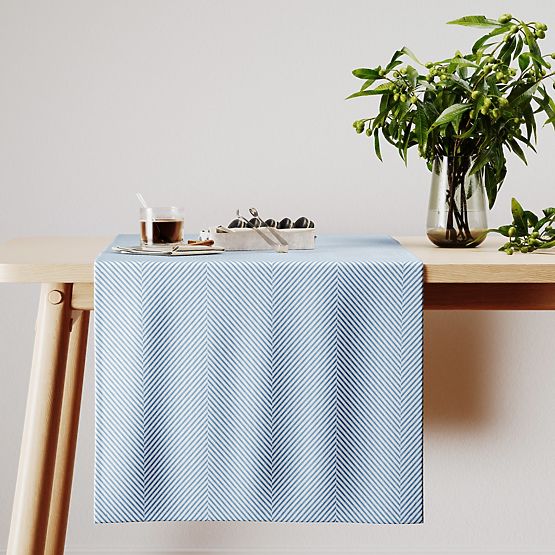 Table Runner CLEAR Navy Blue with Boho Printed Design 40x140 ameliahome