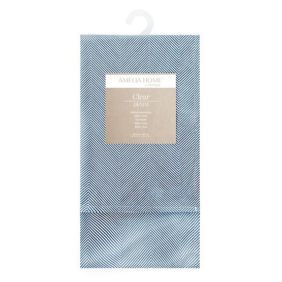 Table Runner CLEAR Navy Blue with Boho Printed Design 40x140 ameliahome