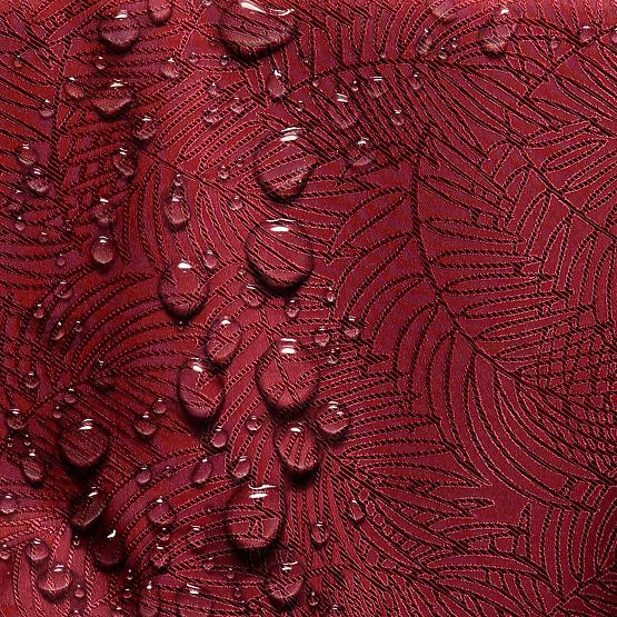 Table Runner GAIA color burgundy with embossed plant motif 30x160 ameliahome