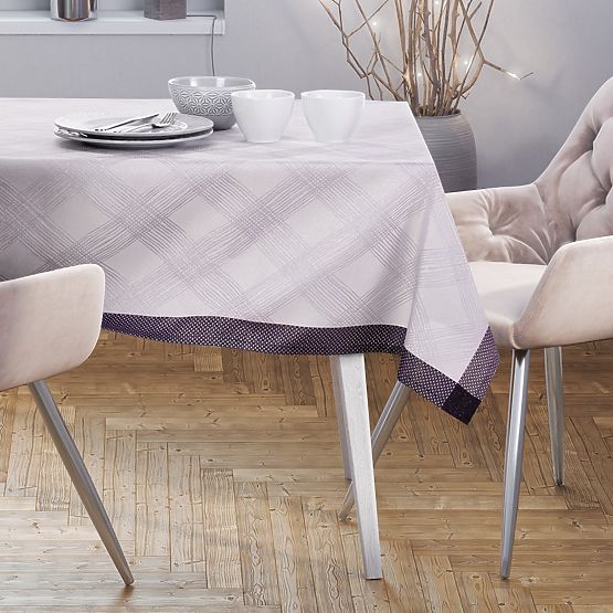 Tablecloth MILLUZA color cream metallic classic motif 30x120 ameliahome