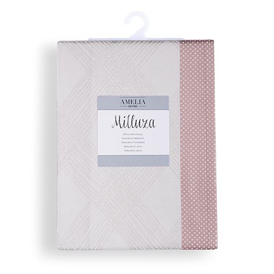 Tablecloth MILLUZA Cream Metallic Classic Design 140x300 ameliahome