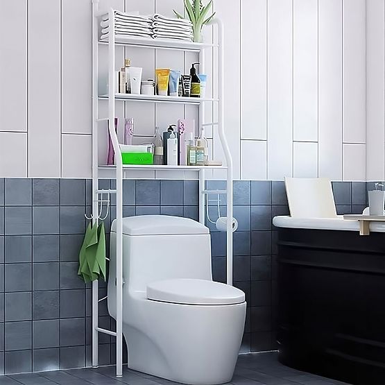 Tall Bathroom Shelf Over Toilet with 3 Shelves Aluminum Construction