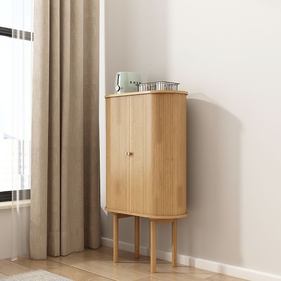 Tall Clemente Dresser with Slats, Natural