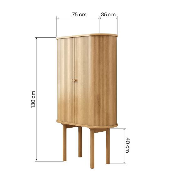 Tall Clemente Dresser with Slats, Natural